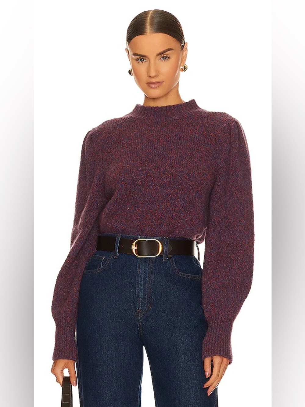 Veronica Beard Heathered Plum Crew Neck Sweater